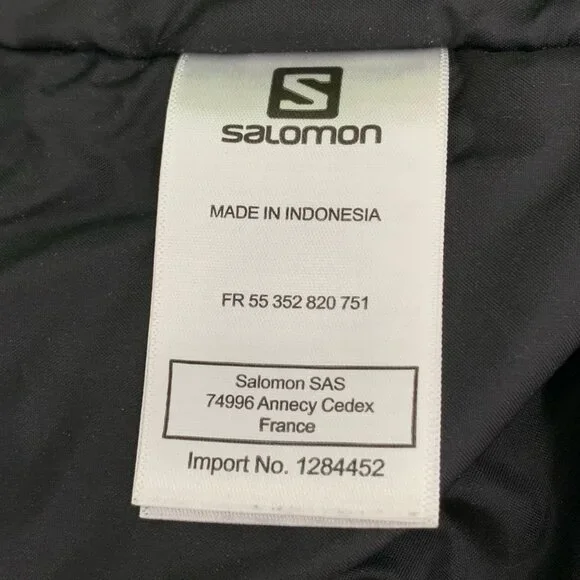 017303 Salomon green logo letter print lapel hooded zipper multi-pocket jacket S